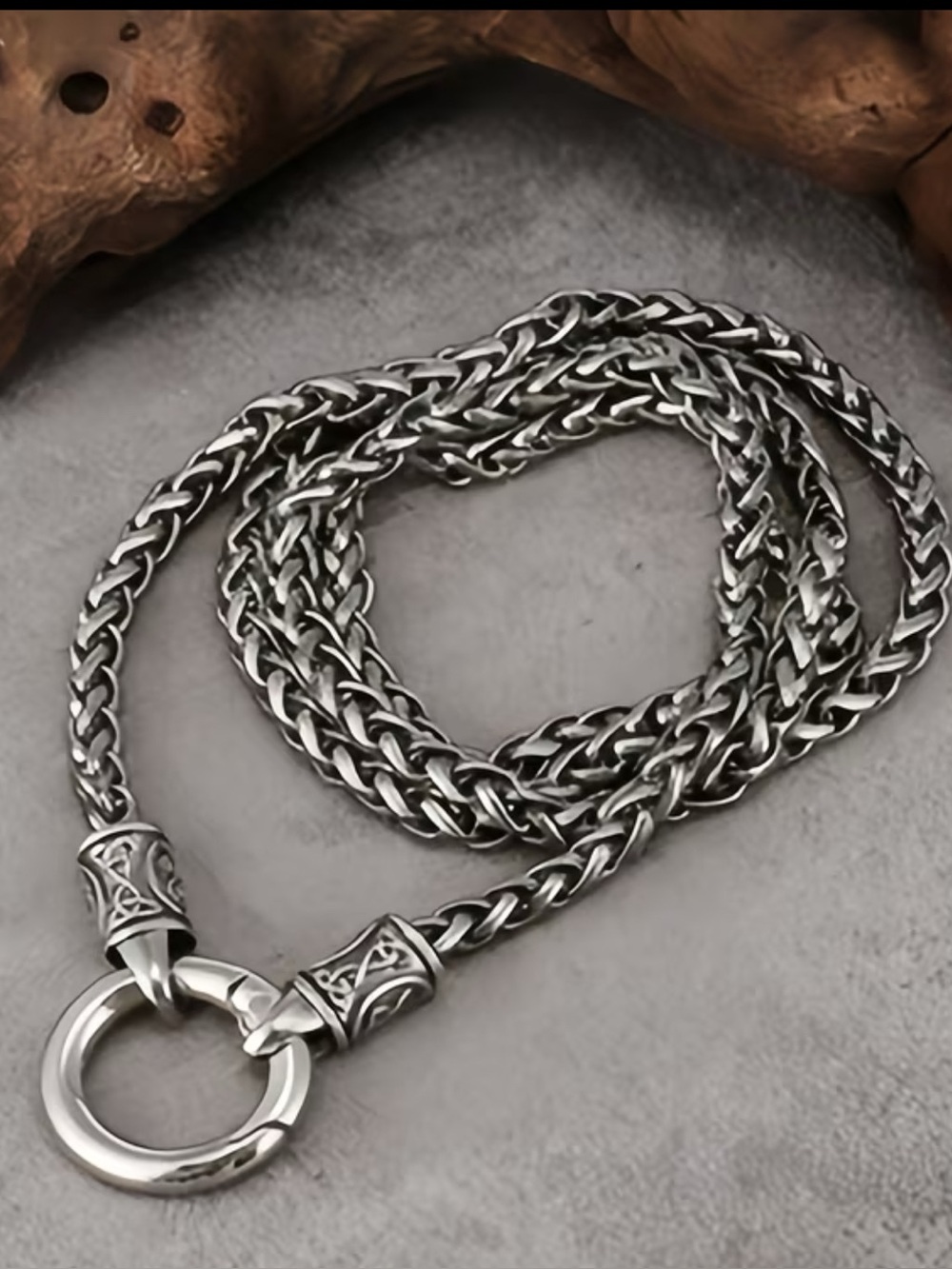 925 STERLING SILVER PLATE 24” DRAGON BONE NECKLACE GREAT FOR MALE OR FRMALE